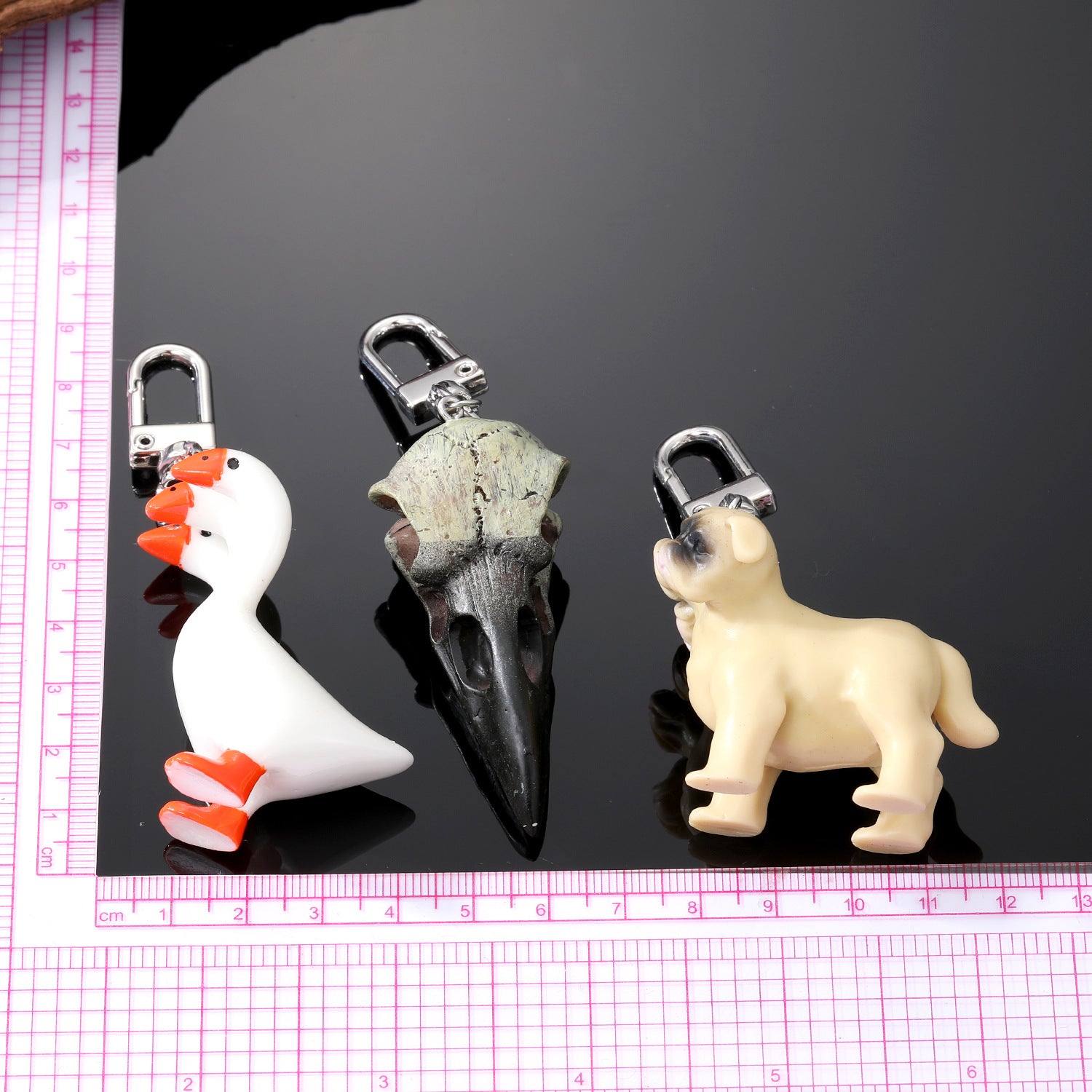 Wholesale PVC Three Head Simulated Animal Keychains